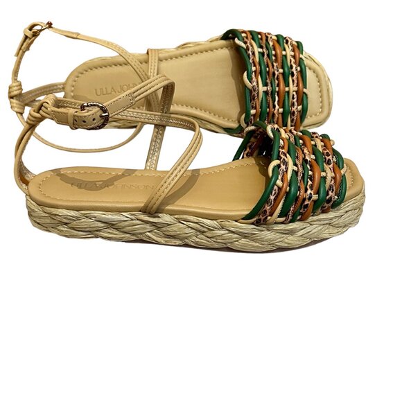 ULLA JOHNSON Ada Woven platform sandals.  Multicolor woven leather.  Size 39 - Picture 7 of 11